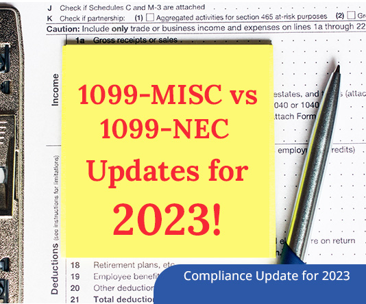 Compliance Update for Form 1099-MISC and 1099-NEC for 2023